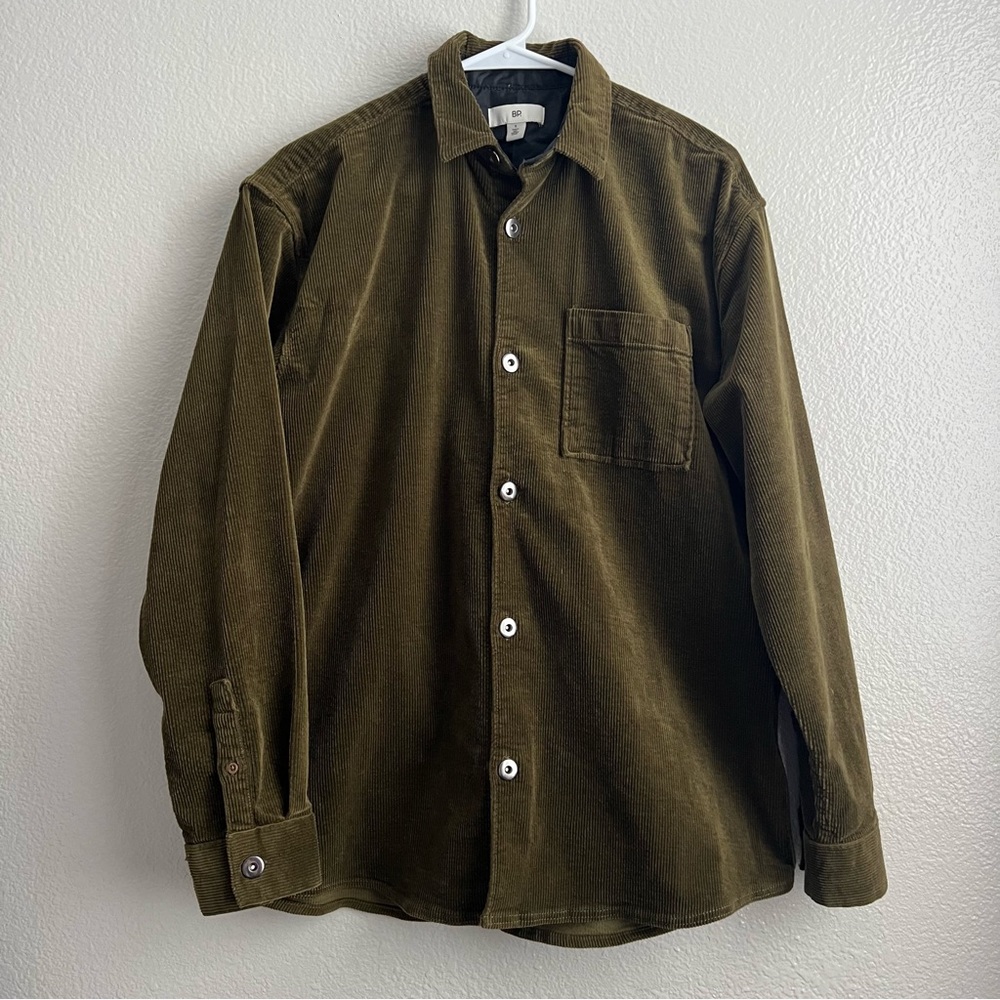 BP corduroy olive green button down